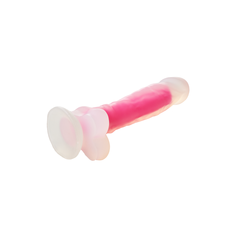 RADIANT SOFT SILICONE GLOW IN THE DARK DILDO LARGE PINK